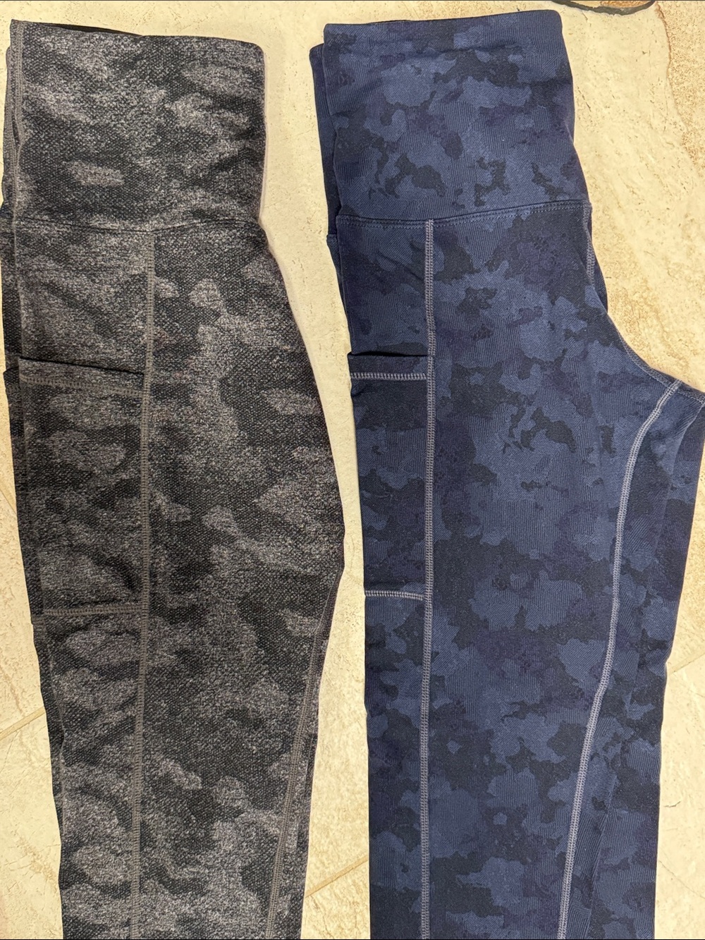 Tuff Athletics (2 Pair Small) Black Camo & Blue Camo Women's Leggings